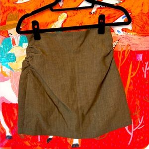 NWT GREEN LINEN MINI SKIRT